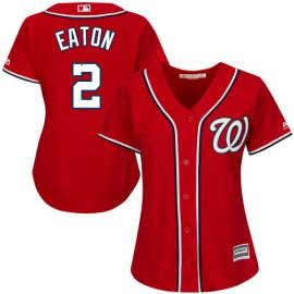 Washington Nationals #2 Adam Eaton Red Alternate Womens Stitched MLB Jersey