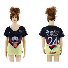Womens America #24 O.Peralta Home Soccer Club Jersey