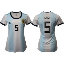Womens Argentina #5 Gago Home Soccer Country Jersey