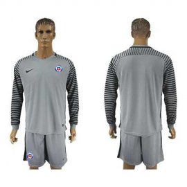 Chile Blank Grey Goalkeeper Long Sleeves Soccer Country Jersey