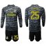Real Madrid #25 Courtois Black Goalkeeper Long Sleeves Soccer Club Jersey