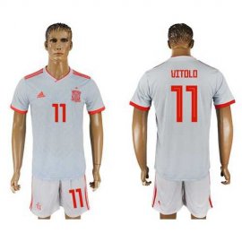 Spain #11 Vitolo Away Soccer Country Jersey