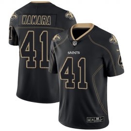 Nike New Orleans Saints #41 Alvin Kamara Lights Out Black Mens Stitched NFL Limited Rush Jersey