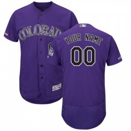 Colorado Rockies Majestic Alternate Flex Base Authentic Collection Custom Jersey Purple