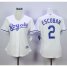 Kansas City Royals #2 Alcides Escobar White Home Womens Stitched MLB Jersey