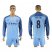 Manchester City #8 Nasri Home Long Sleeves Soccer Club Jersey