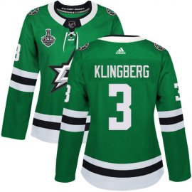 Adidas Dallas Stars #3 John Klingberg Green Home Authentic Womens 2020 Stanley Cup Final Stitched NHL Jersey
