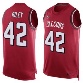 Nike Atlanta Falcons #42 Duke Riley Red Team Color Mens Stitched NFL Limited Tank Top Jersey