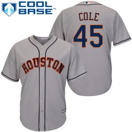 Houston Astros #45 Gerrit Cole Grey Cool Base Stitched Youth MLB Jersey