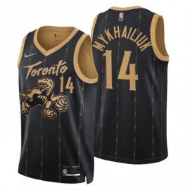 Toronto Toronto Raptors #14 Sviatoslav Mykhailiuk Mens Nike Black 2021/22 Swingman NBA Jersey – City Edition Mens