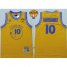 Warriors #10 Tim Hardaway Gold New Throwback The Finals Patch Stitched NBA Jersey