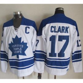 Toronto Maple Leafs #17 Wendel Clark White CCM Throwback Third Stitched NHL Jersey