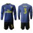 Arsenal #3 Gibbs Blue Long Sleeves Soccer Club Jersey