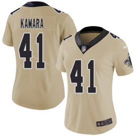 Nike New Orleans Saints #41 Alvin Kamara Gold Womens Stitched NFL Limited Inverted Legend Jersey