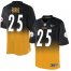 Nike Pittsburgh Steelers #25 Artie Burns Black/Gold Mens Stitched NFL Elite Fadeaway Fashion Jersey