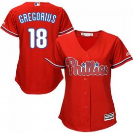 Philadelphia Phillies #18 Didi Gregorius Red Alternate Womens Stitched MLB Jersey