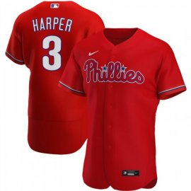 Philadelphia Phillies #3 Bryce Harper Mens Nike Red Alternate 2020 Authentic Player MLB Jersey