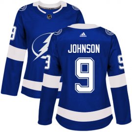 Adidas Tampa Bay Lightning #9 Tyler Johnson Blue Home Authentic Womens Stitched NHL Jersey
