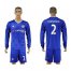 Chelsea #2 Ivanovic Home Long Sleeves Soccer Club Jersey