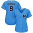 Miami Marlins #9 Lewis Brinson Blue Alternate Womens Stitched MLB Jersey