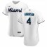 Miami Marlins #4 Monte Harrison Mens Nike White Home 2020 Authentic Player MLB Jersey