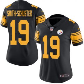 Nike Pittsburgh Steelers #19 JuJu Smith-Schuster Black Womens Stitched NFL Limited Rush Jersey