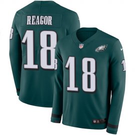 Nike Philadelphia Eagles #18 Jalen Reagor Green Team Color Mens Stitched NFL Limited Therma Long Sleeve Jersey