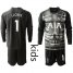 Tottenham Hotspur #1 Lloris Black Goalkeeper Long Sleeves Kid Soccer Club Jersey