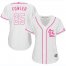 St.Louis Cardinals #25 Dexter Fowler White/Pink Fashion Womens Stitched MLB Jersey