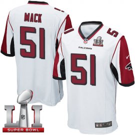Nike Atlanta Falcons #51 Alex Mack White Super Bowl LI 51 Youth Stitched NFL Elite Jersey