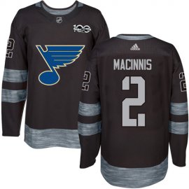 Adidas St. Louis Blues #2 Al MacInnis Black 1917-2017 100th Anniversary Stitched NHL Jersey
