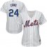 New York Mets #24 Robinson Cano White(Blue Strip) Womens Home Stitched MLB Jersey