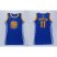 Womens Warriors #11 Klay Thompson Blue Dress Stitched NBA Jersey