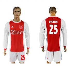 Ajax #25 Dolberg Home Long Sleeves Soccer Club Jersey