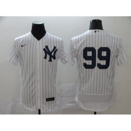 New York Yankees #99 Aaron Judge Mens Nike White Navy Home 2020 Authentic Player MLB Jersey