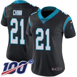 Nike Carolina Panthers #21 Jeremy Chinn Black Team Color Womens Stitched NFL 100th Season Vapor Untouchable Limited Jersey