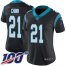 Nike Carolina Panthers #21 Jeremy Chinn Black Team Color Womens Stitched NFL 100th Season Vapor Untouchable Limited Jersey