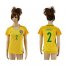 Womens Brazil #2 Danilo Home Soccer Country Jersey
