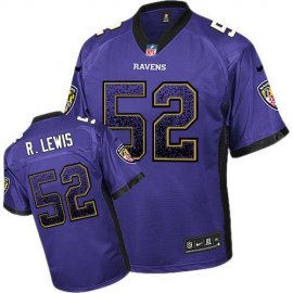 Nike Baltimore Ravens #52 Ray Lewis Purple Team Color Mens Stitched NFL Elite Drift Fashion Jersey