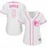 Baltimore Orioles #8 Cal Ripken White/Pink Fashion Womens Stitched MLB Jersey