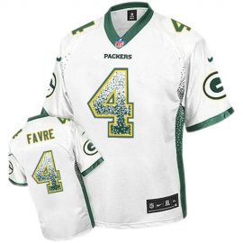 Nike Green Bay Packers #4 Brett Favre White Mens Stitched NFL Elite Drift Fashion Jersey