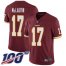 Nike Washington Football Team #17 Terry McLaurin Burgundy Red Team Color Mens Stitched NFL 100th Season Vapor Limited Jersey