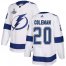 Adidas Tampa Bay Lightning #20 Blake Coleman White Road Authentic Youth 2020 Stanley Cup Champions Stitched NHL Jersey