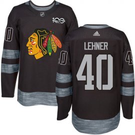 Adidas Chicago Blackhawks #40 Robin Lehner Black 1917-2017 100th Anniversary Stitched NHL Jersey