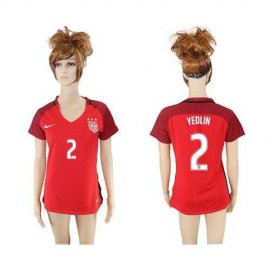 Womens USA #2 Yedlin Away Soccer Country Jersey