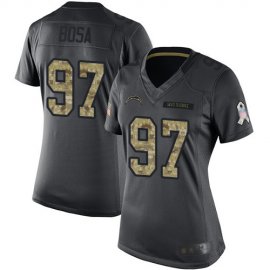 Nike Los Angeles Chargers #97 Joey Bosa Black Womens Stitched NFL Limited 2016 Salute to Service Jersey
