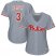 Philadelphia Phillies #3 Bryce Harper Grey Road Womens Stitched MLB Jersey