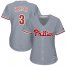 Philadelphia Phillies #3 Bryce Harper Grey Road Womens Stitched MLB Jersey