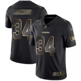 Nike Las Vegas Raiders #34 Bo Jackson Black/Gold Mens Stitched NFL Vapor Untouchable Limited Jersey