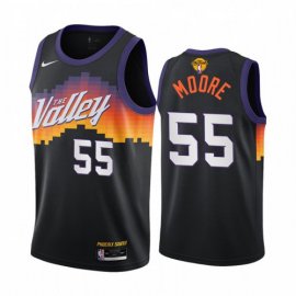 Nike Phoenix Suns #55 ETwaun Moore Mens 2021 NBA Finals Bound City Edition Jersey Black Mens